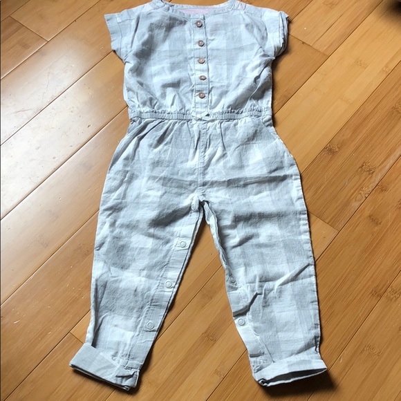 Carter's Other - Carter’s plaid jumpsuit grey white 18M